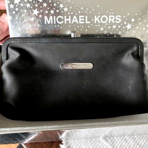 Michael Kors black satin clutch